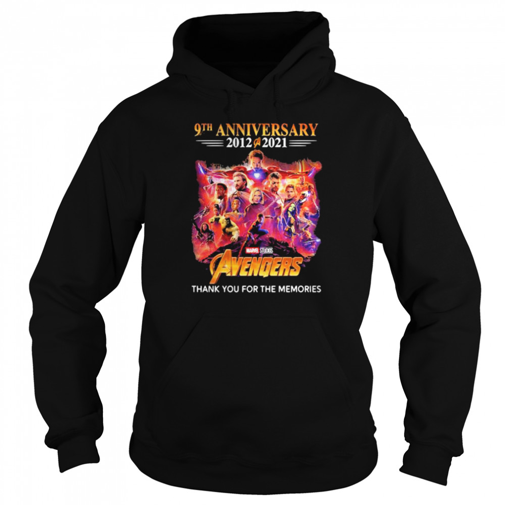 9th Anniversary 2012 2021 Avengers Thank You For The Memories Unisex Hoodie