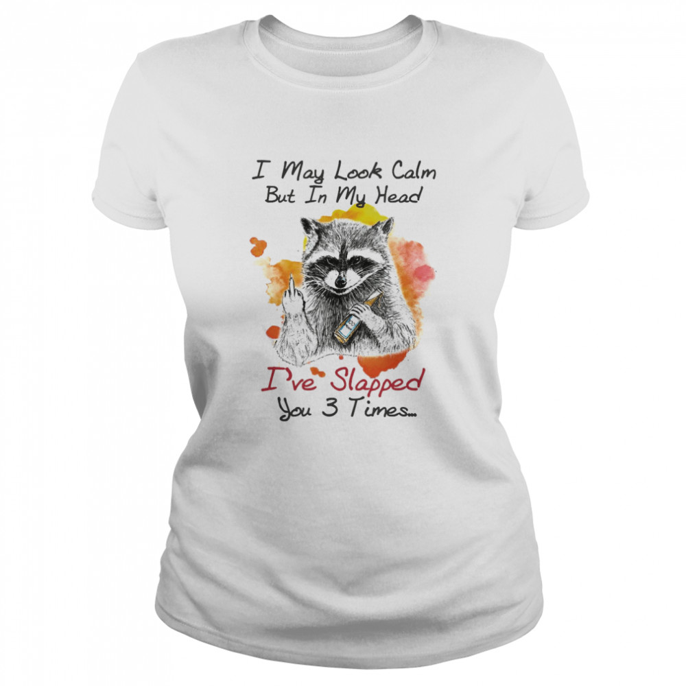 Raccoon I May Look Calm But In My Head I’ve Slapped You 3 Times T-shirt Classic Women's T-shirt