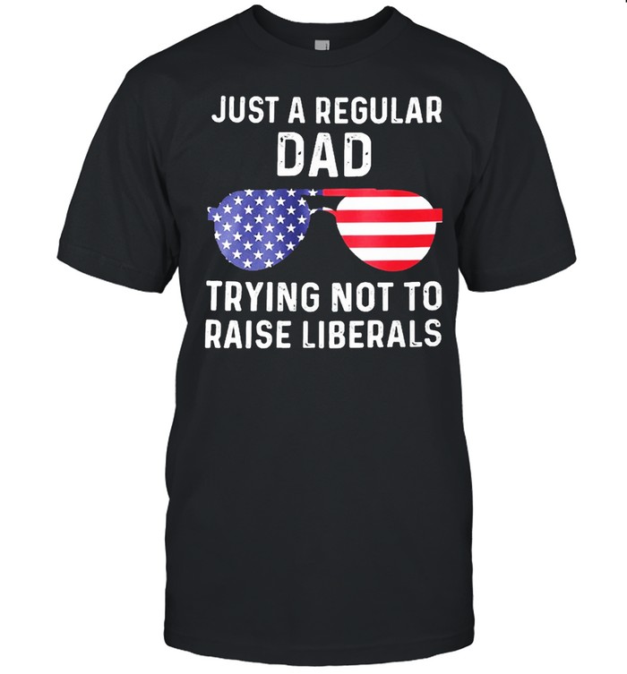Just a regular dad trying not to raise liberals shirt