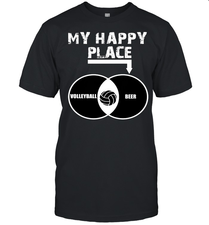 My Happy Place Vollyball Beer shirt