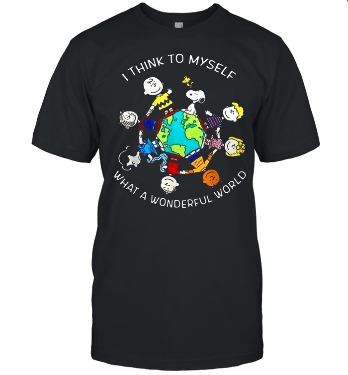 Snoopy and Charlie Brown i think to myself what a wonderful world shirt