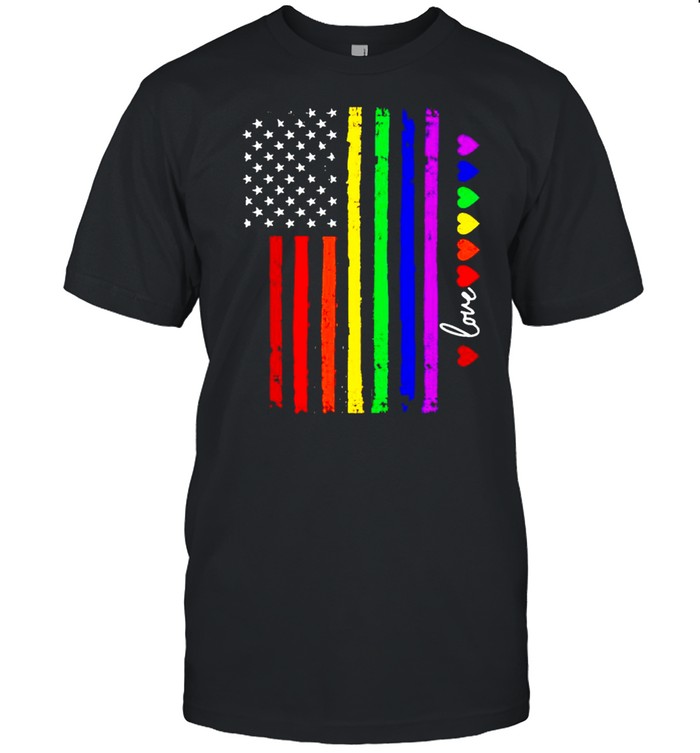 Diversity rainbow America flag love shirt