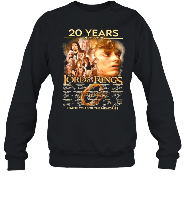 20 years 2001 2021 the lord of the rings thank you for the memories shirt Unisex Sweatshirt
