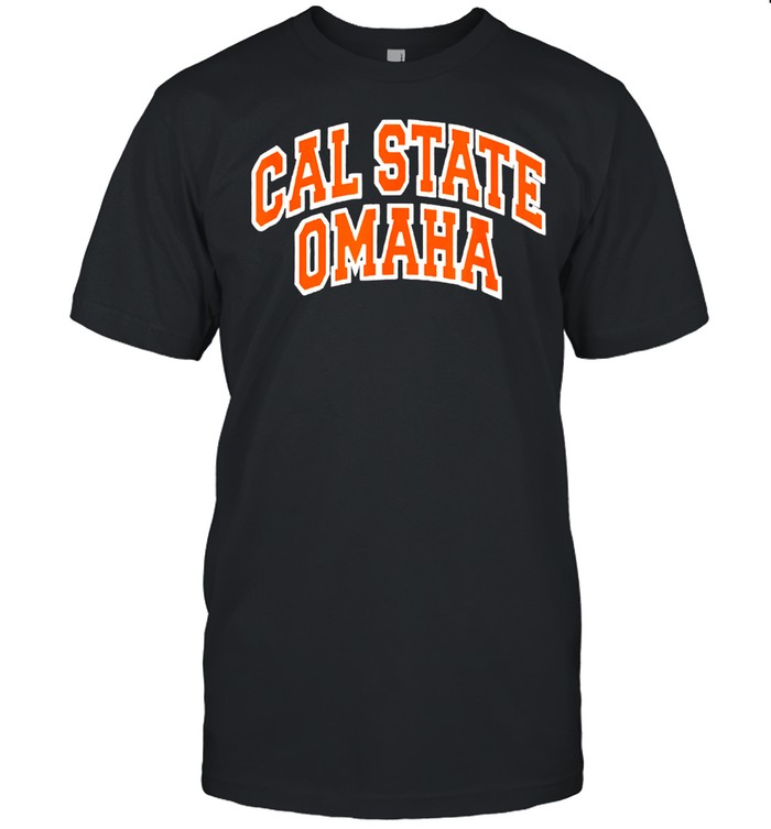 Cal State Omaha Orange on White Logo shirt
