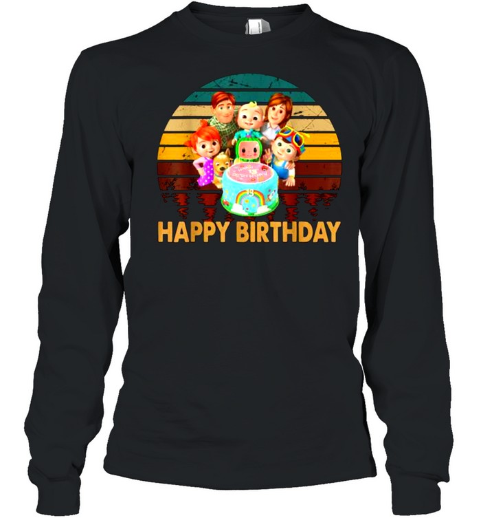 Happy Birthday Cocomelon Merch Animation Rhymes Vinatge T- Long Sleeved T-shirt