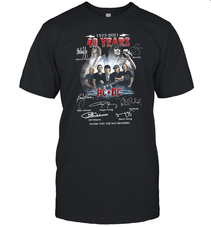 1978 2021 48 years ac dc thank you for the memories shirt
