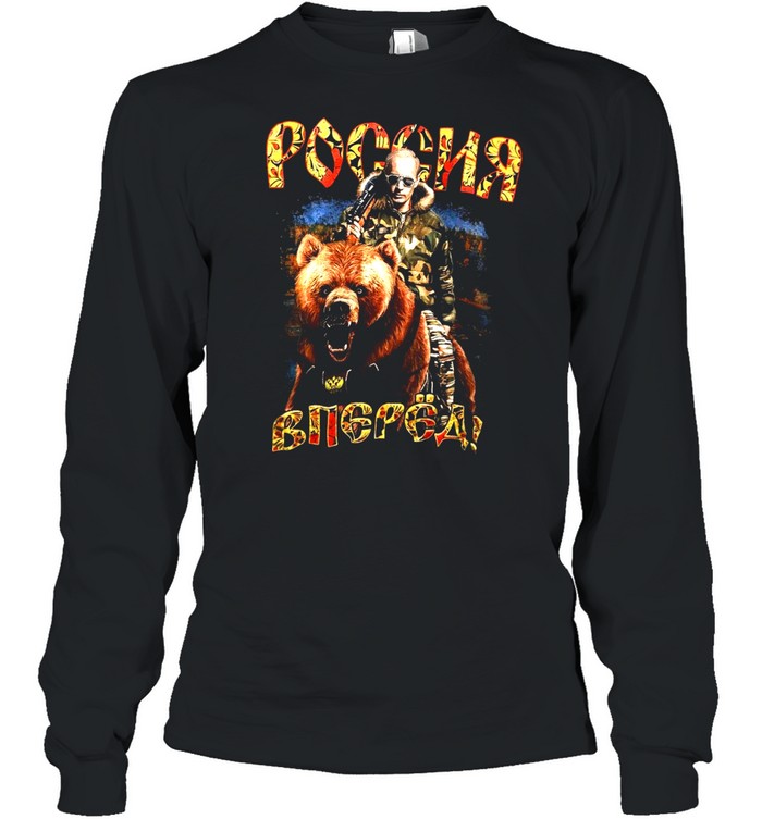 Vladimir Putin Poccnr Bugga Rides A Bear Long Sleeved T-shirt