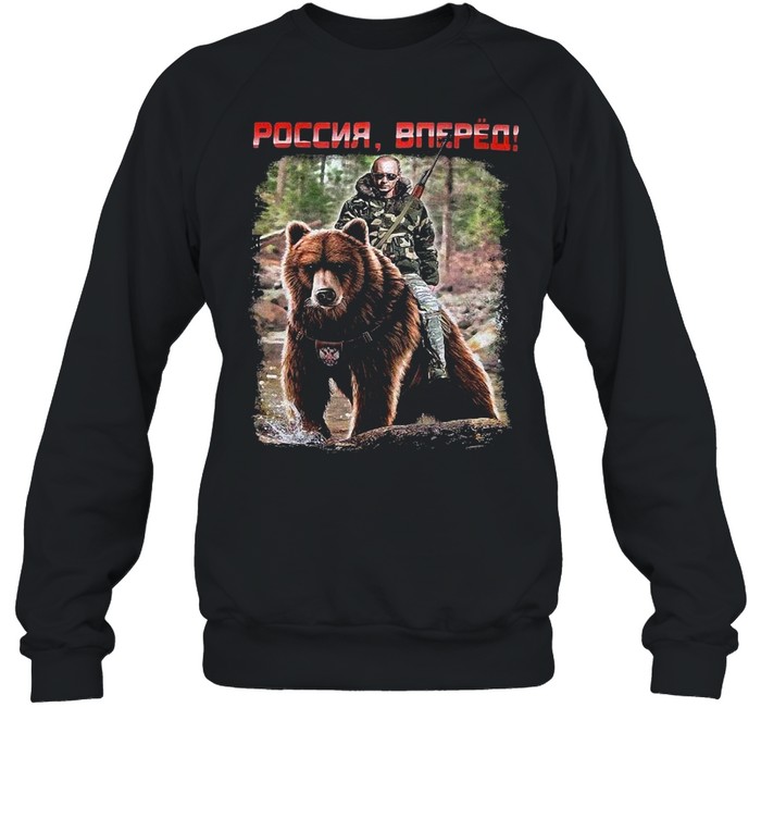 Vladimir Putin Riding A Bear Adult Funny Russian Unisex Sweatshirt