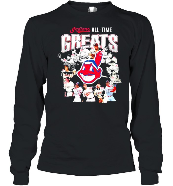 Indians all time greats signatures shirt Long Sleeved T-shirt