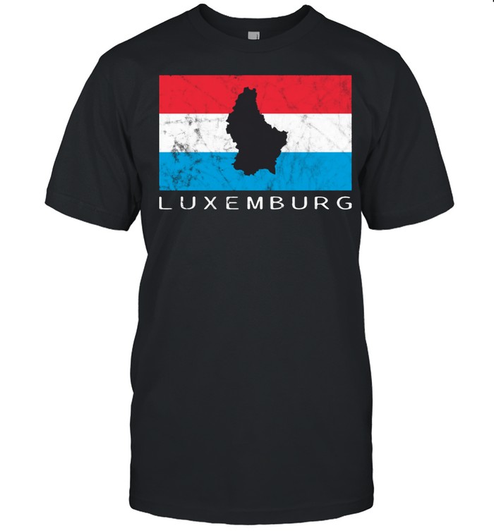 Luxembourg Flag Silhouette Outline Europe Travel Luxemburg shirt