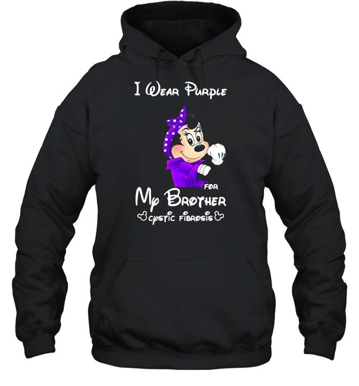 Mickey I Wear Purple For My Brother Cystic Fibrosis T-shirt Unisex Hoodie