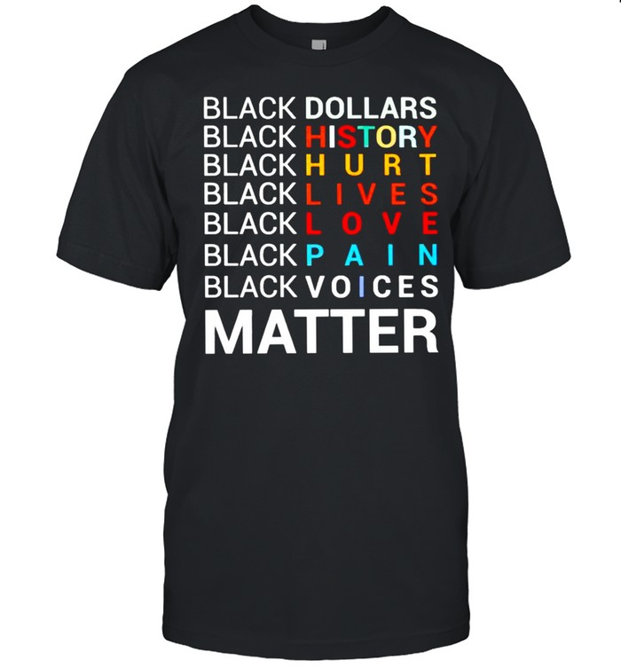 Black dollars black history black hurt black matter shirt