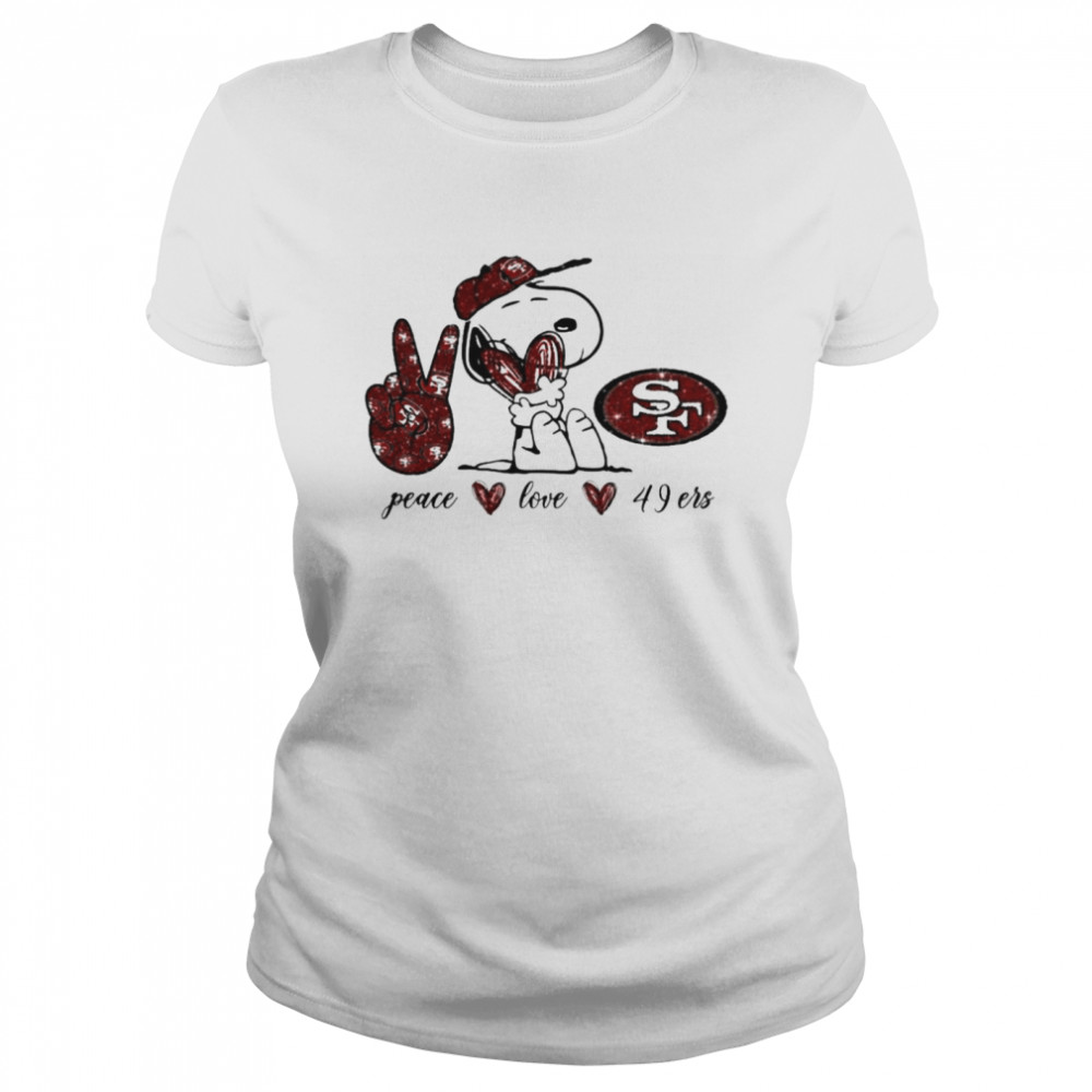 Snoopy peace love San Francisco 49ers shirt Classic Women's T-shirt