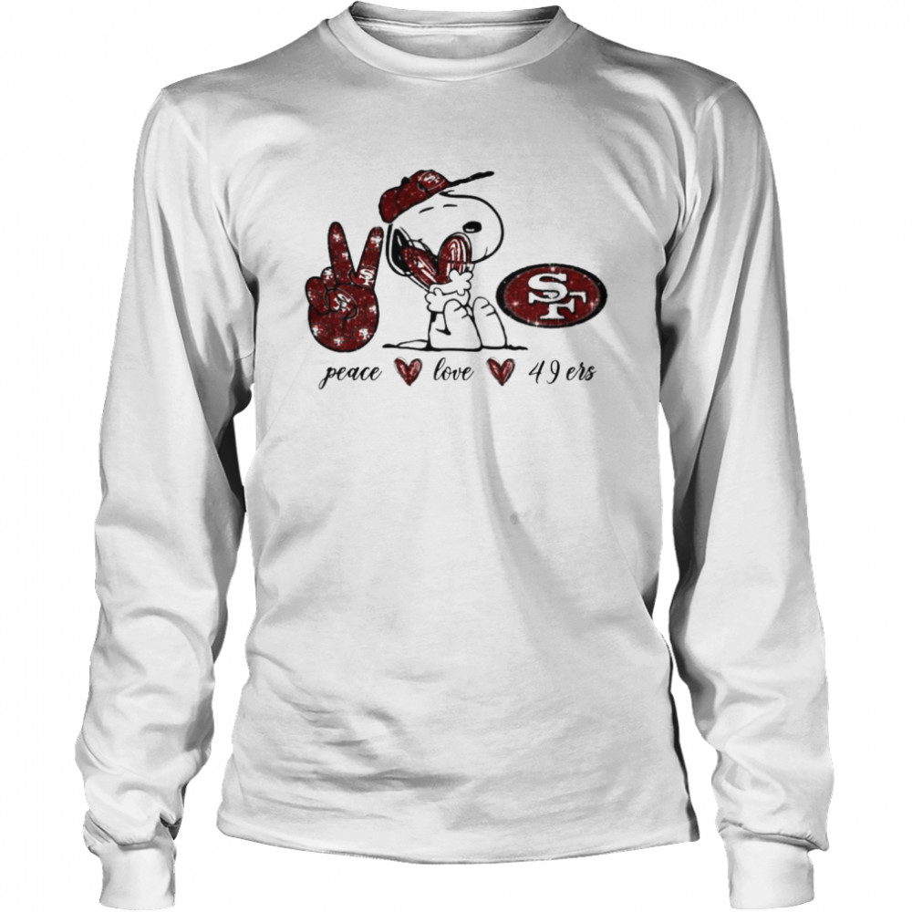 Snoopy peace love San Francisco 49ers shirt Long Sleeved T-shirt