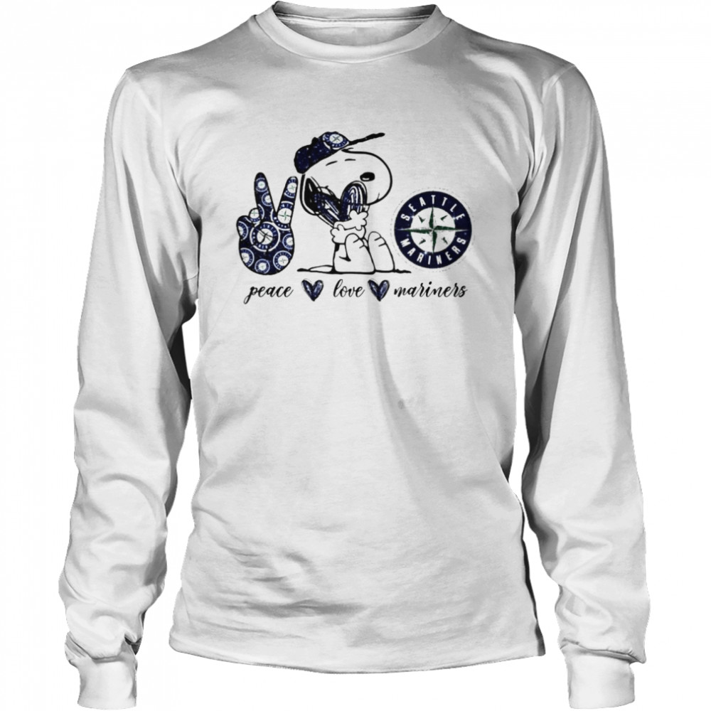 Snoopy peace love Seattle Mariners shirt Long Sleeved T-shirt