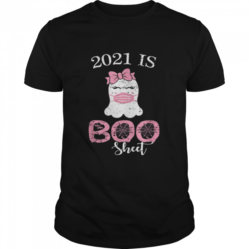 2021 Boo Sheet Baby Girl Ghost Mask Halloween Quarantine Shirt
