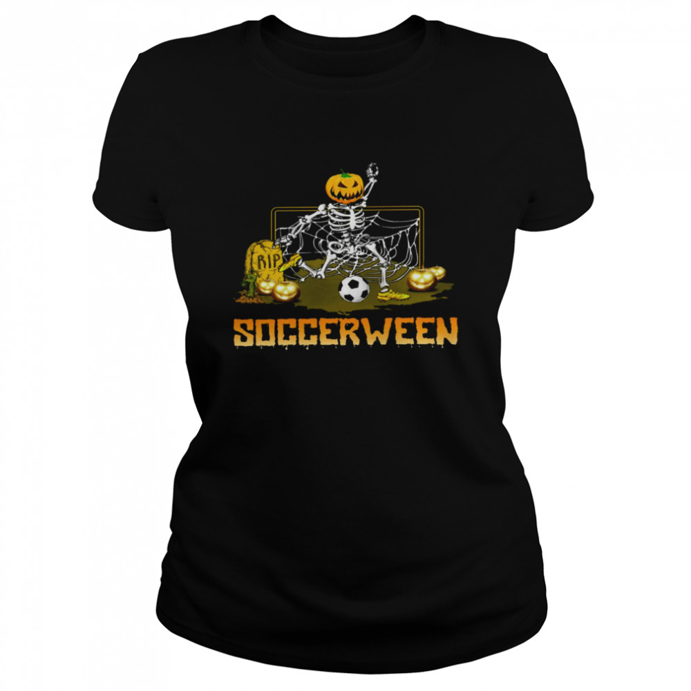 Rip Skeleton Soccerween pumpkin shirt Classic Women's T-shirt
