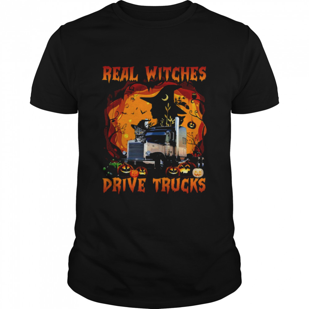 Halloween Real Witches Drive Trucks Trucker Shirt