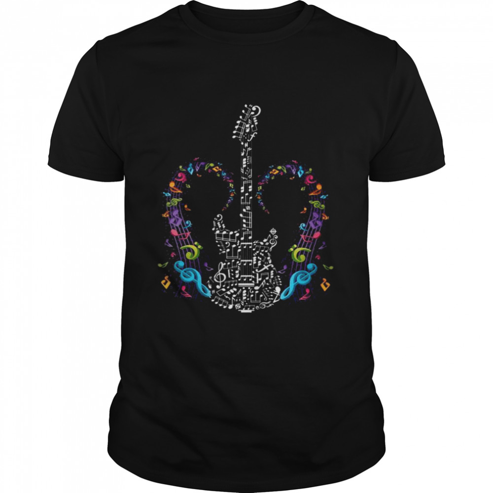 Music Circle Clef Music Notes Guitarist Idea Guitar Shirt