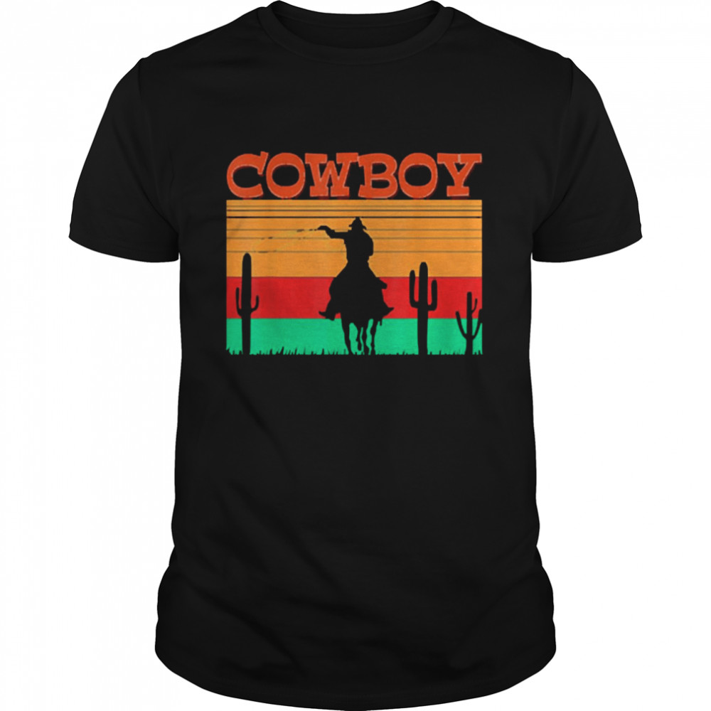 Cowboy Rodeo Horse Roping Vintage Retro Shirt