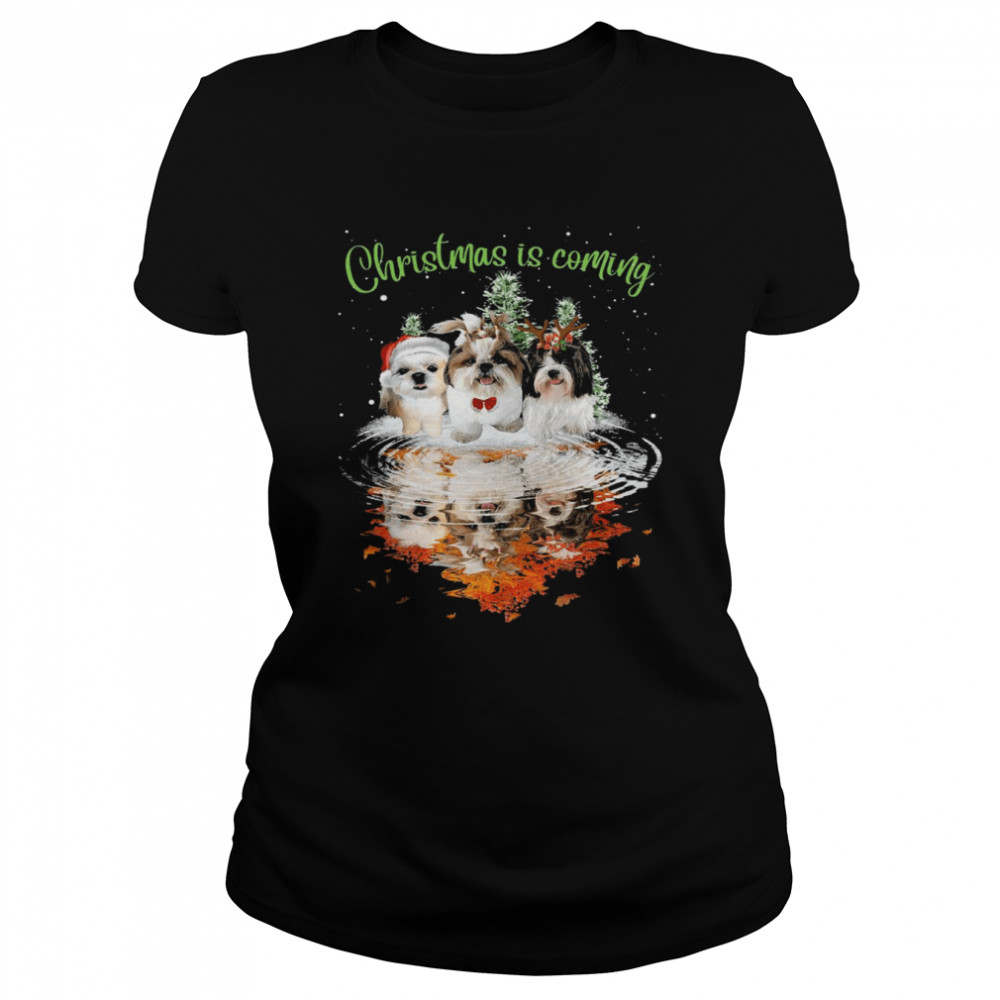 Shih Tzu Christmas Is Coming shirt Classic Women's T-shirt