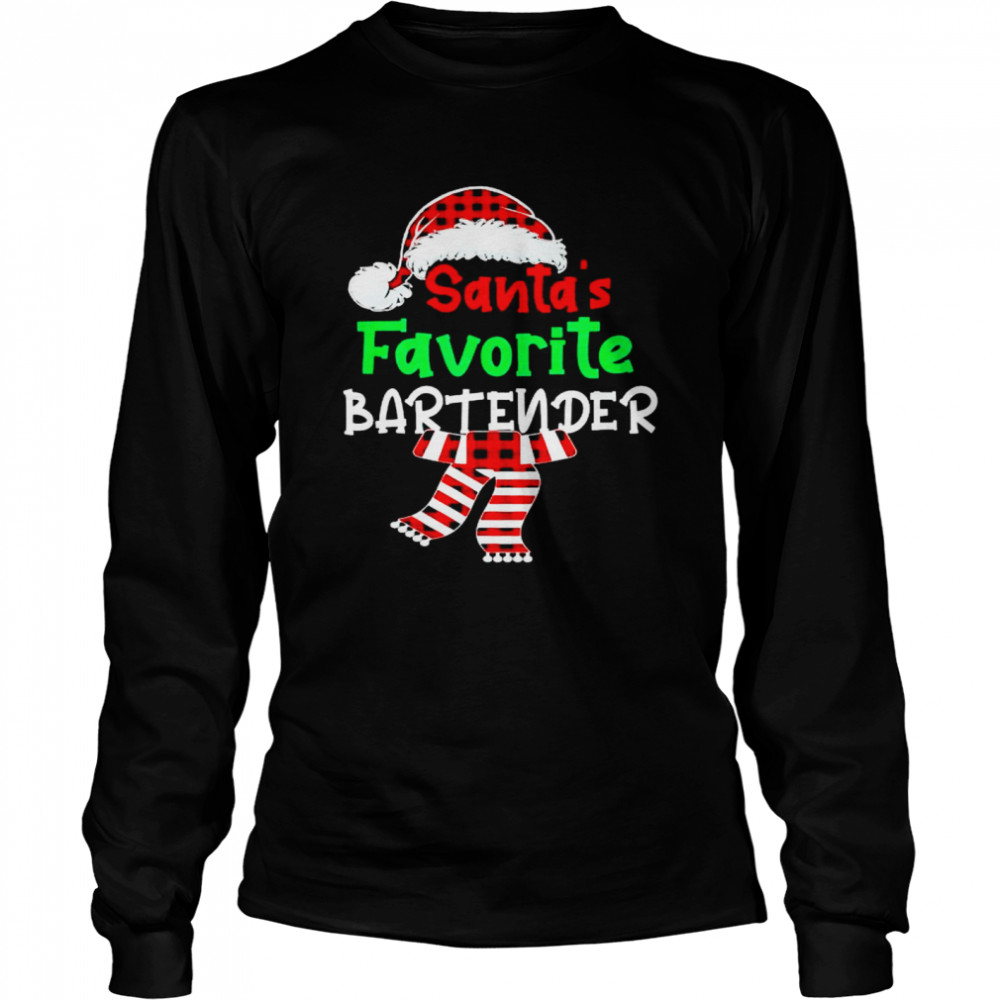 Santa’s favorite bartender Christmas shirt Long Sleeved T-shirt