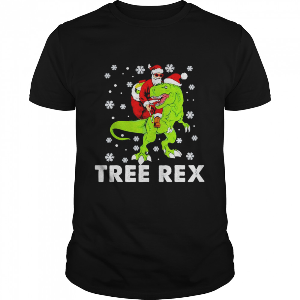 Christmas Dinosaur Tree Rex Pajamas Santa shirt