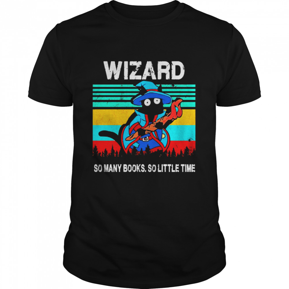 Wizard So Many Books So Little Time Vintage Shirt