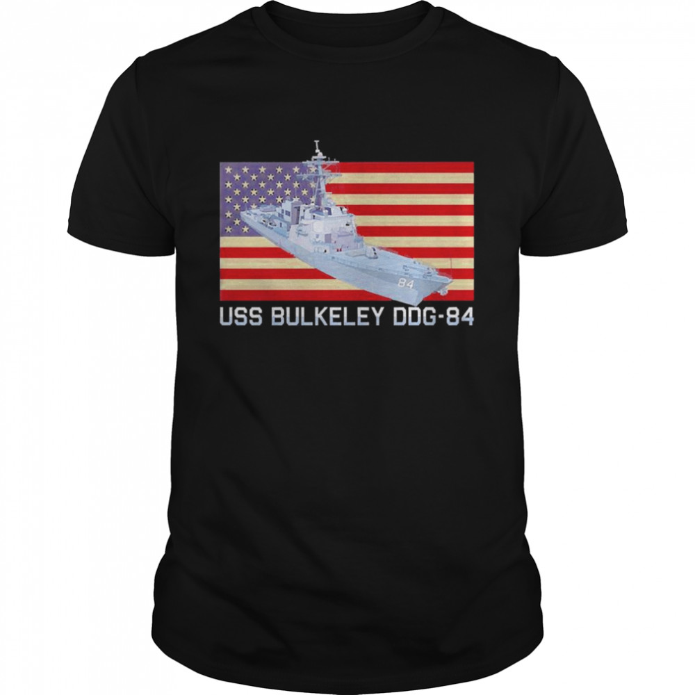 USS Bulkeley DDG-84 Ship Diagram American Flag Shirt