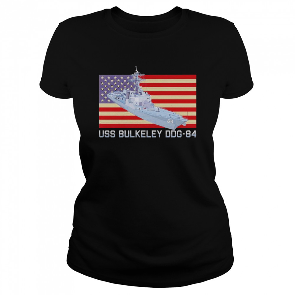 USS Bulkeley DDG-84 Ship Diagram American Flag  Classic Women's T-shirt