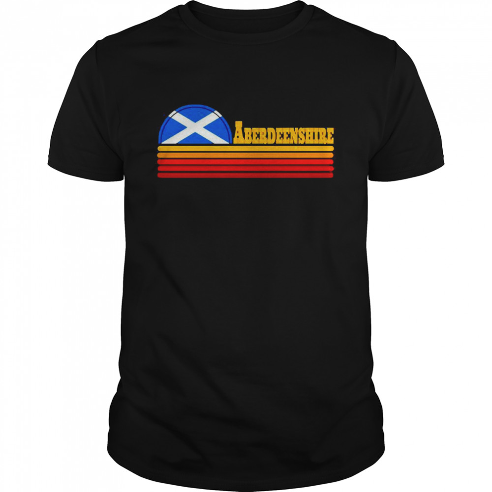 Aberdeenshire Scottish County Retro Scotland Saltire Shirt