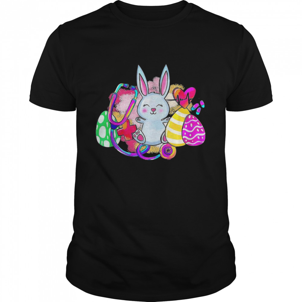 Easter Bunny With Stethoscope And Easter Eggs Nurse Easter Shirt